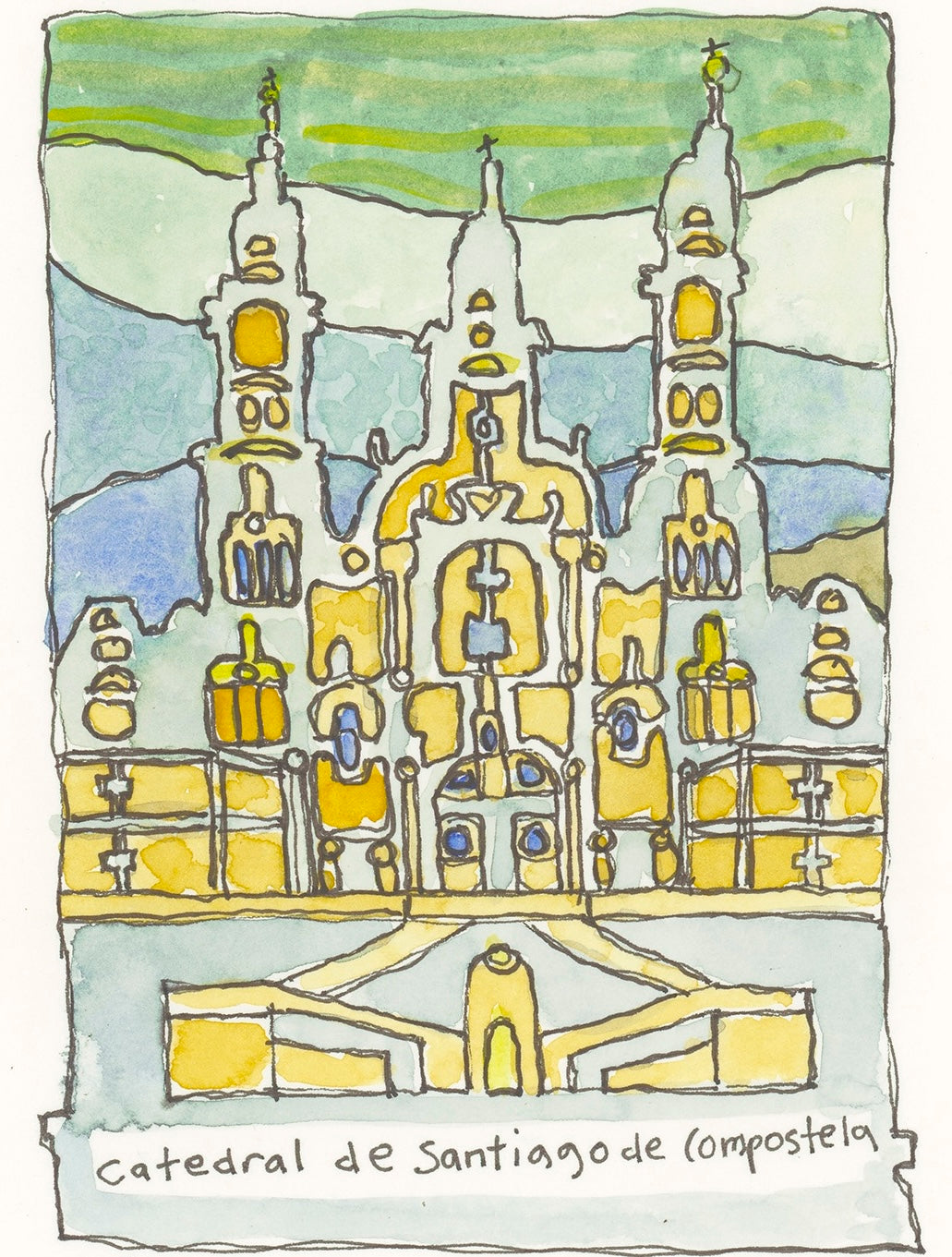 Catedral de Santiago de Compostela - Illustration Print