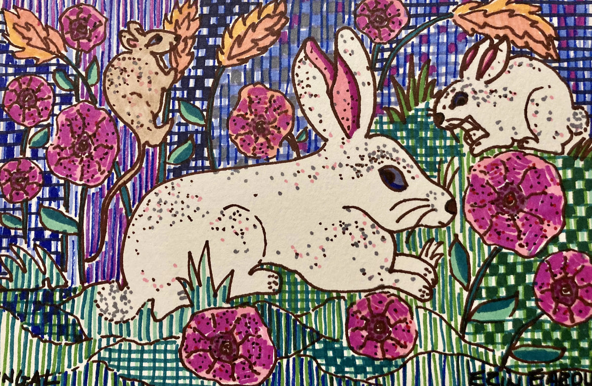 Flower Rabbits Print