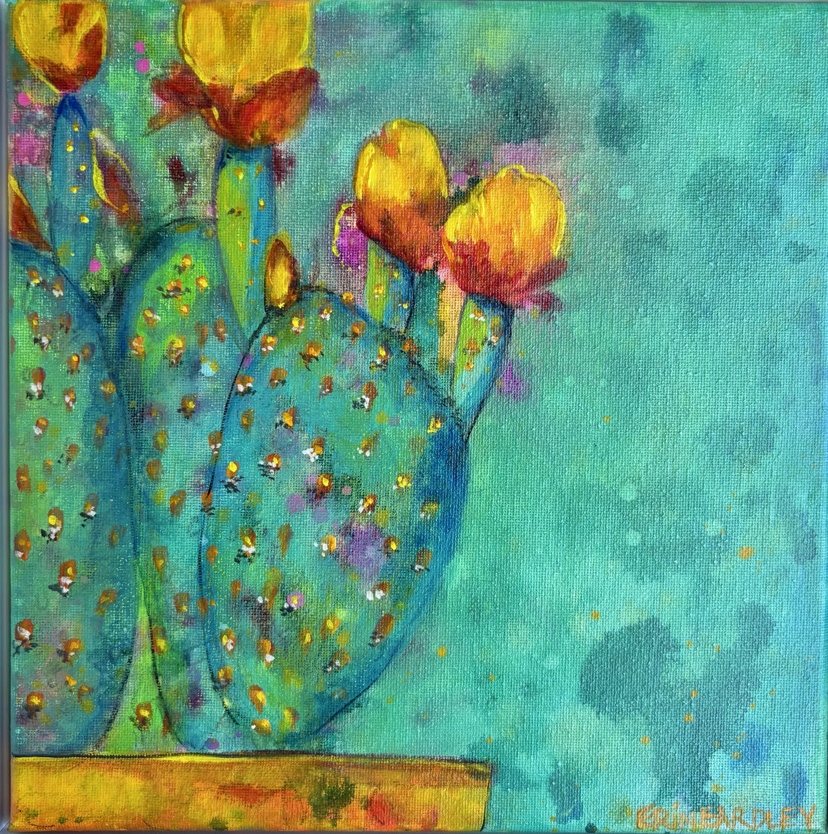 Orange Cacti Print