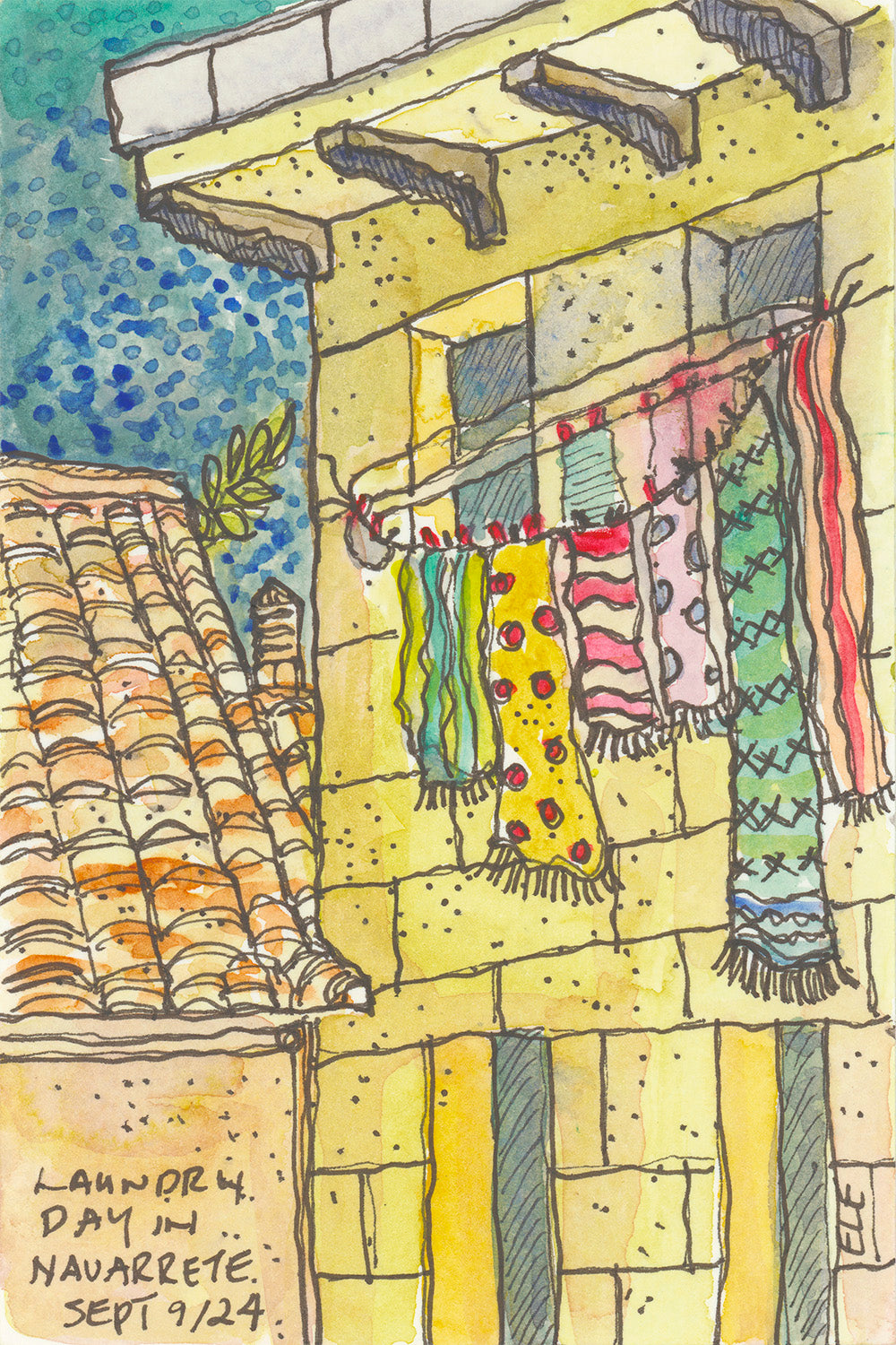 Laundry Day in Naurrete Print