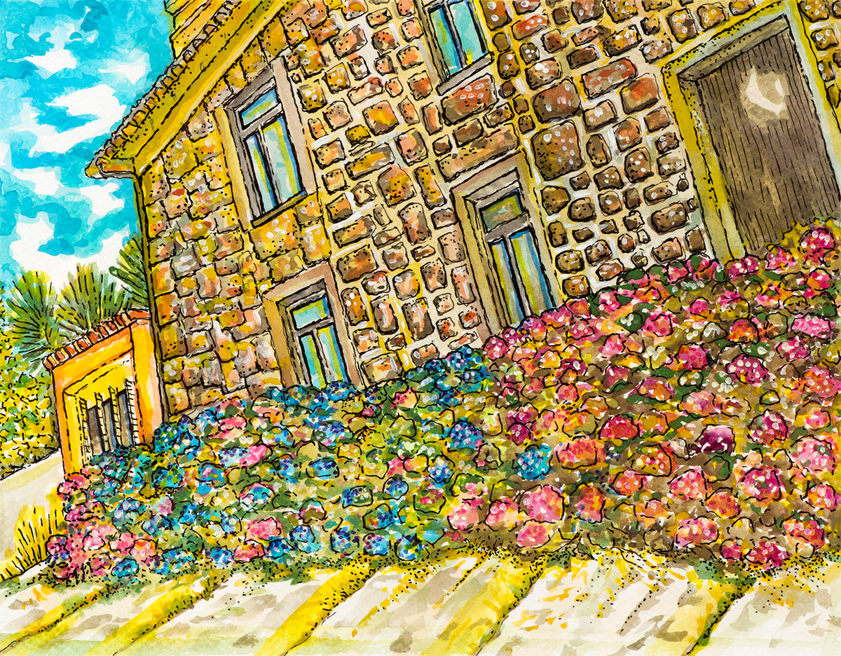Portuguese Hydrangea Print