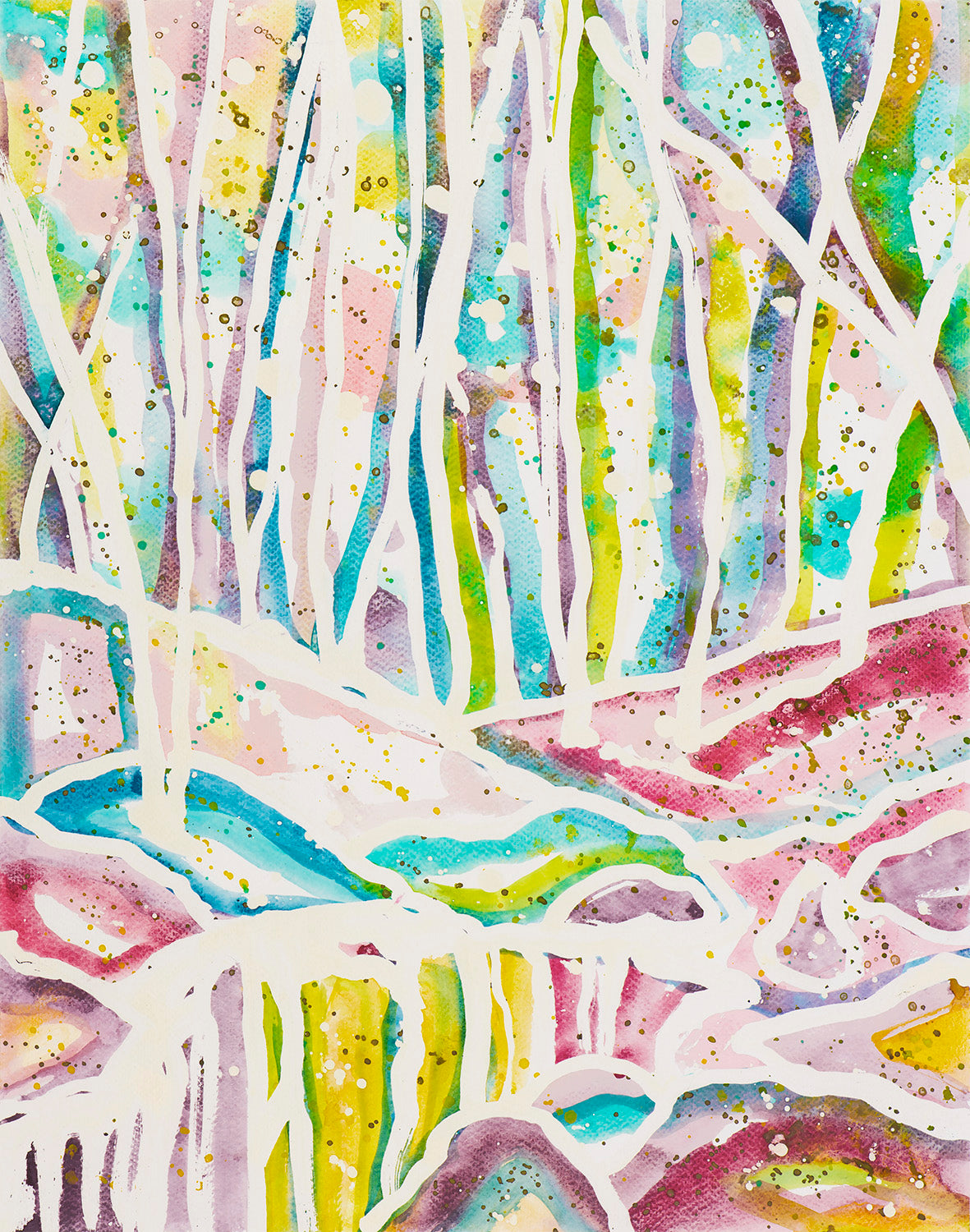 Rainbow Forest Print