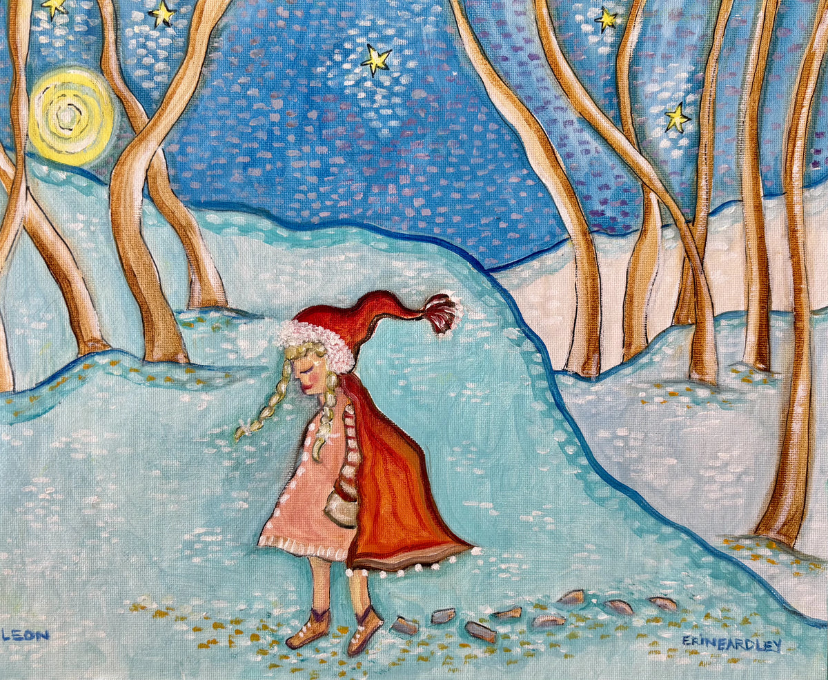 Walking in Leon in Winter Print