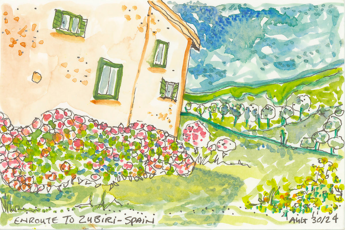 En Route to Zubiri Spain Print